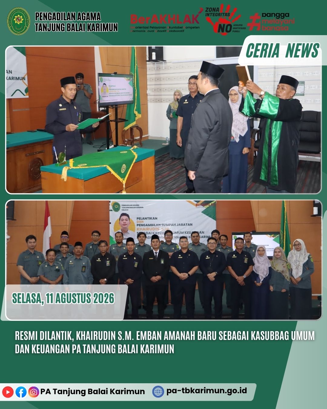 Pelantikan Kasubbag